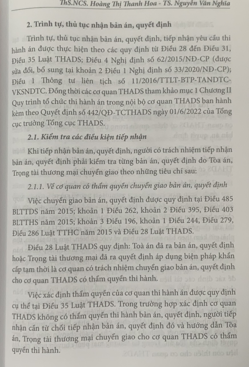 Cẩm nang thi hành án dân sự (Tái bản lần thứ hai, có sửa đổi, bổ sung)