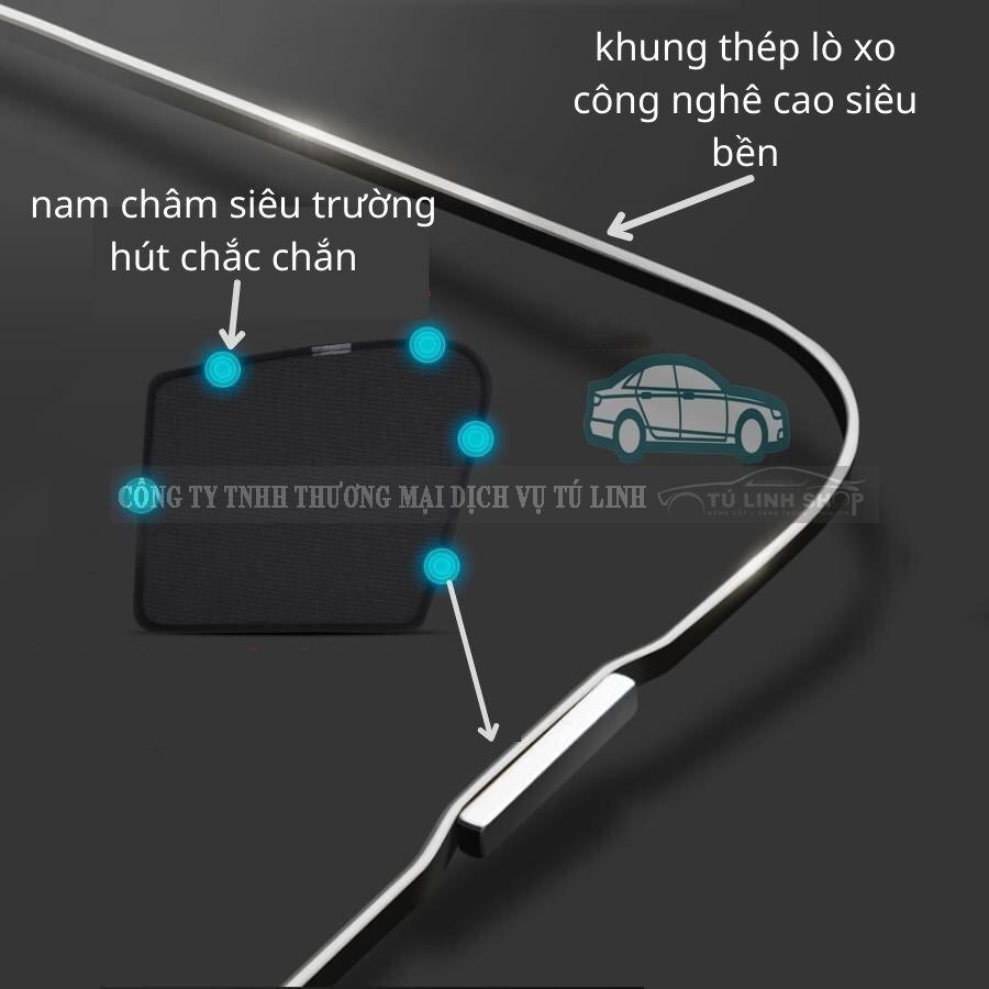 Rèm che nắng nam châm cho Toyota Veloz, bộ 4 tấm cho 4 cửa, hàng loại 1 cao cấp nhất, vừa khít kính