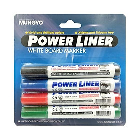 Vỉ 4 Bút Lông Bảng 4 Màu Mungyo MA-4A