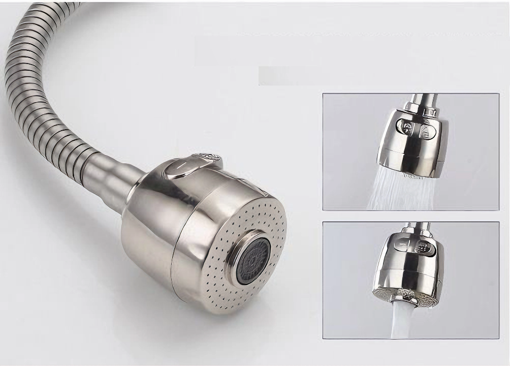 Vòi rửa chén nóng lạnh KG95 cao cấp cần lò xo bẻ xoay 360 dễ sử dụng inox304 - Hàng chính hãng