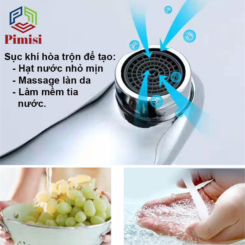 Vòi Chậu Lavabo Nóng Lạnh Pimisi PV-203C Cho Chậu Rửa Mặt 3 Lỗ (2 Chân) Bằng Đồng Thau, Dùng Cho Nhà Tắm | Chính Hãng