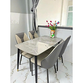 Bộ bàn ăn mặt đá nhập khẩu sang trọng, hiện đại CTL04 Tundo nhiều lựa chọn 