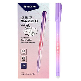 Hộp 20 Bút Gel Xóa Được 0.5 mm - Mazzic Thiên Long GELE-006 - Mực Tím