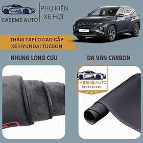 [HYUNDAI TUCSON] Thảm Taplo 3 Lớp Dành Cho Xe HYUNDAI TUCSON, Nhung Lông Cừu Và Da Vân Carbon Cao Cấp - Hàng Chính Hãng