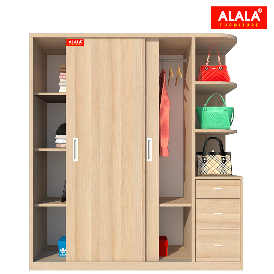 Tủ quần áo ALALA237 gỗ HMR chống nước