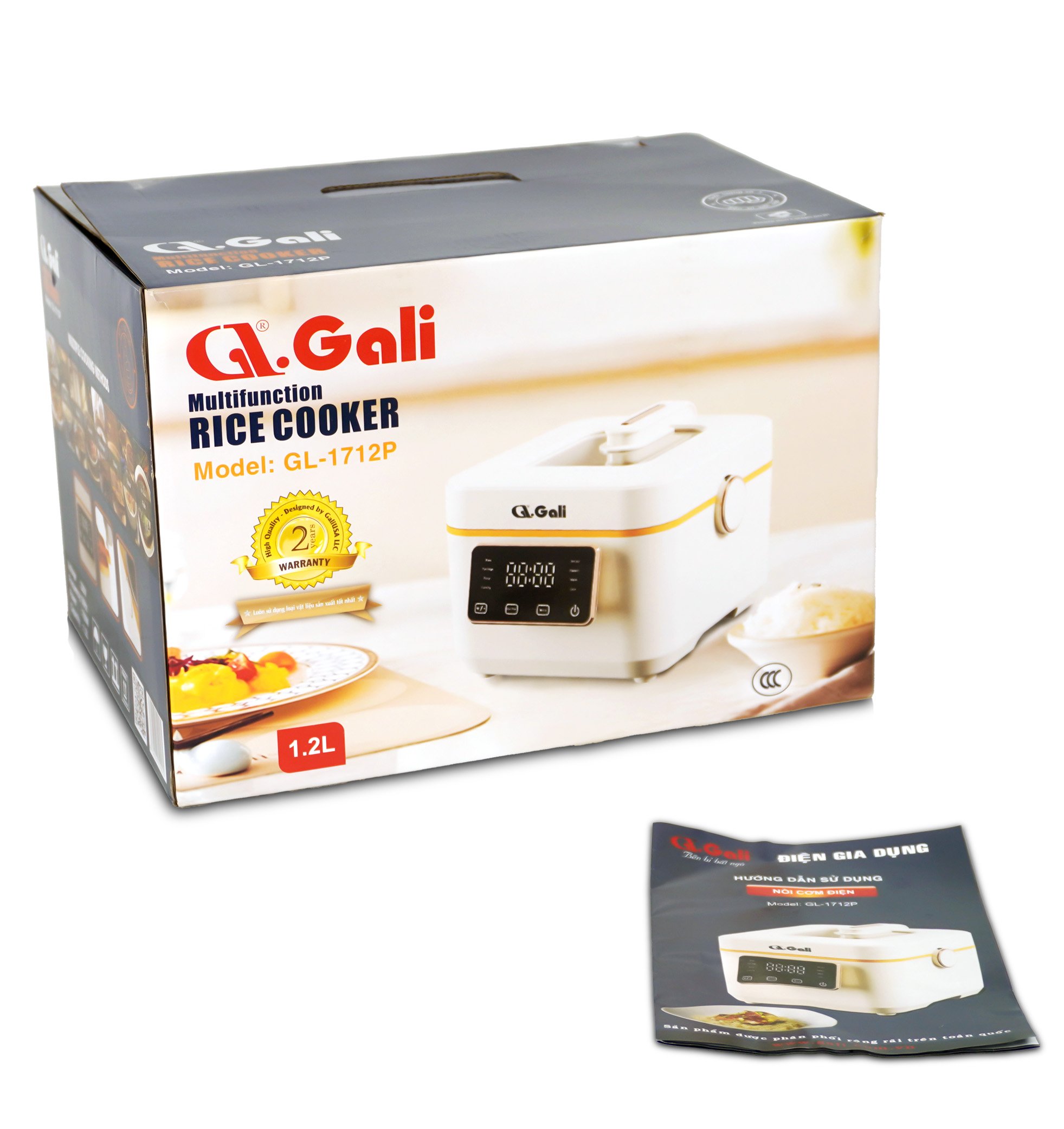 Nồi cơm điện Gali GL-1712P Dung tích 1.2L. Thiết kế đa chức năng nấu, nhỏ gọn, nắp có thể tháo rời. Lòng nồi siêu dày, giữ nhiệt tốt. Hàng chính hãng bảo hành 24 tháng