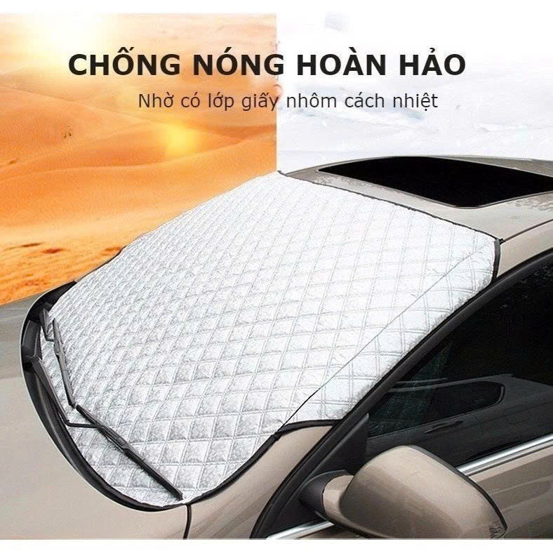 Tấm Che Nắng Kính Lái Ô Tô 3 Lớp Tráng Bạc – Bảo Vệ Taplo, Giữ Nội Thất Luôn Bền Đẹp , Kèm Túi Đựng Dễ Thương