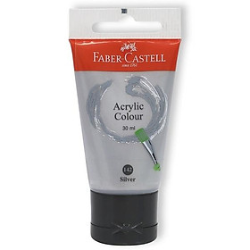 Tuýp màu vẽ acrylic 30ml silver (bạc) Faber 183011