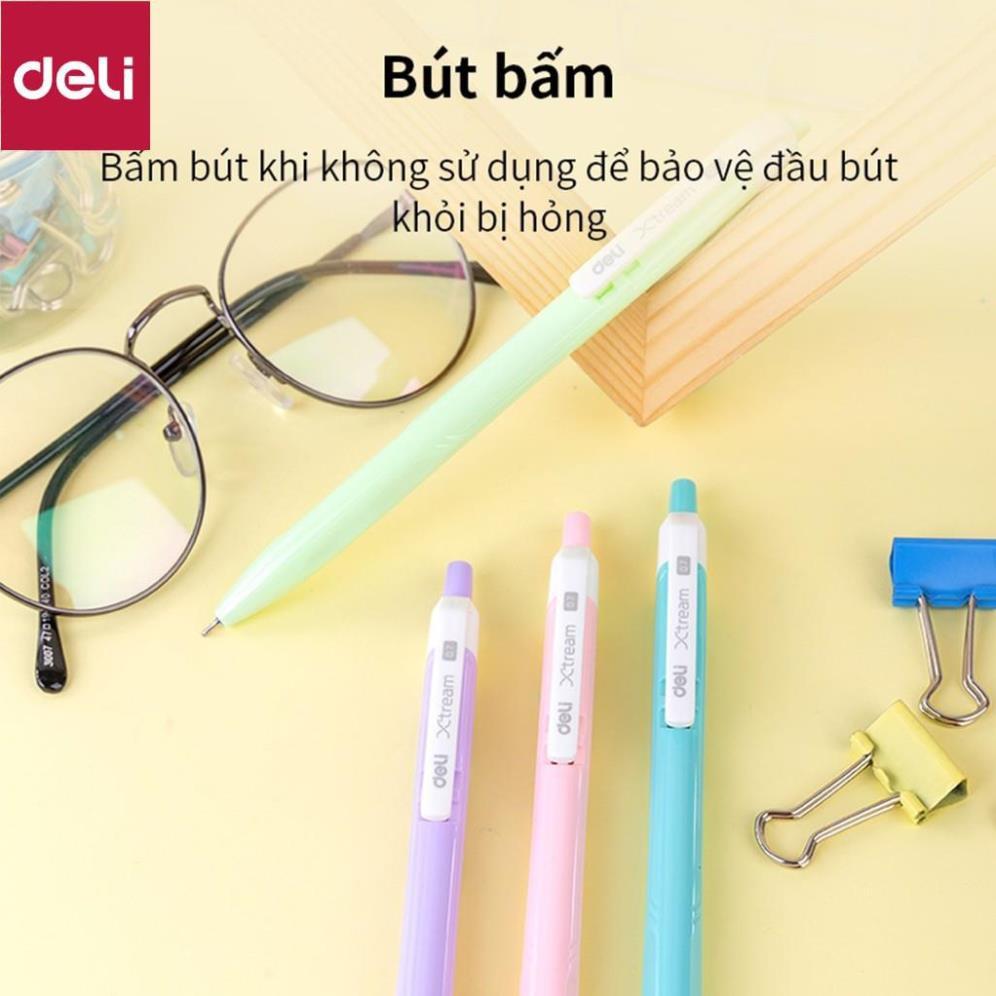 Bút bi dầu Deli - 0.7mm đầu bấm - 50 chiếc/hộp - EQ03336/EQ03236/EQ02836