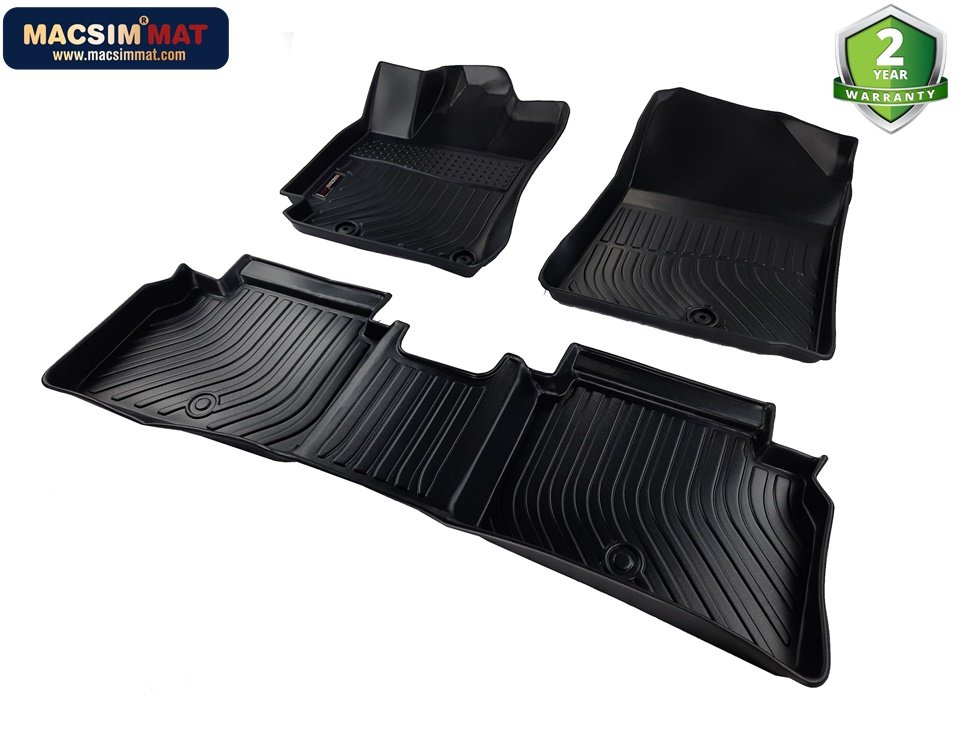 Thảm lót sàn xe ô tô KIA CERATO (2019-nay) chất liệu TPE thương hiệu Macsim màu đen