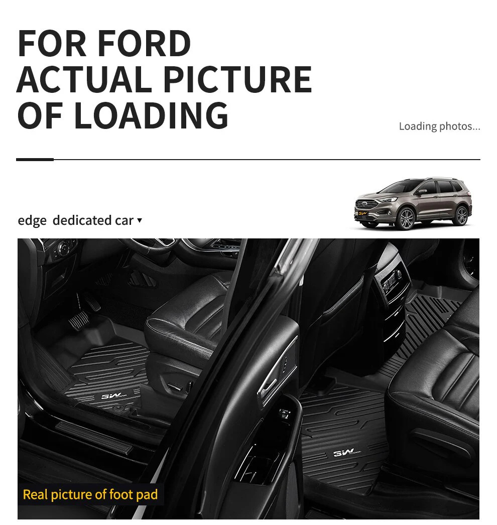 Thảm lót sàn xe ô tô Ford Explorer 2020 - đến nay Nhãn hiệu Macsim 3W chất liệu nhựa TPE đúc khuôn cao cấp - màu đen