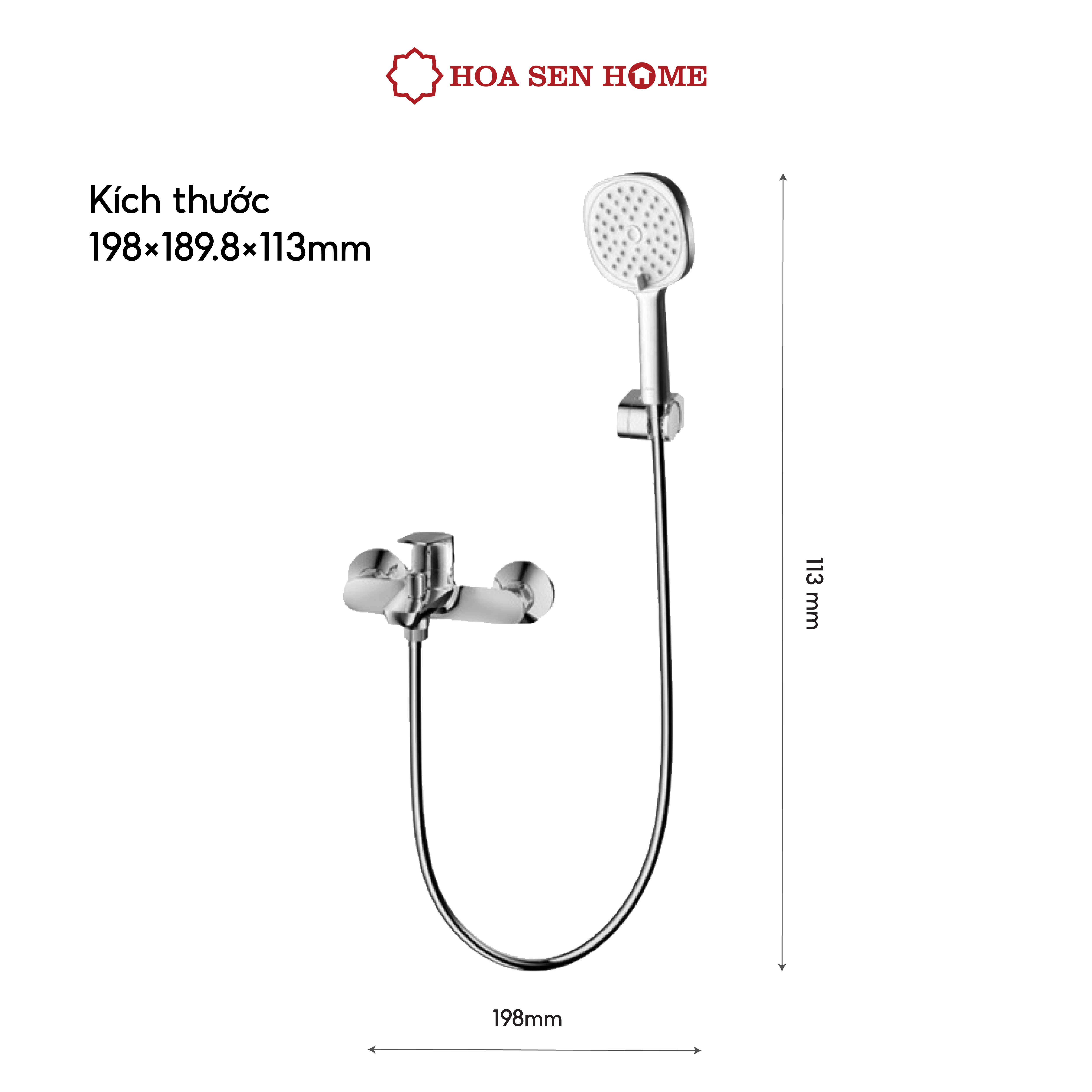 Sen dây TUSLO LUXURY S002 chất liệu đồng thau, công nghệ phun khí tân tiến, tiết kiệm nước - Hoa Sen Home - Hàng chính hãng