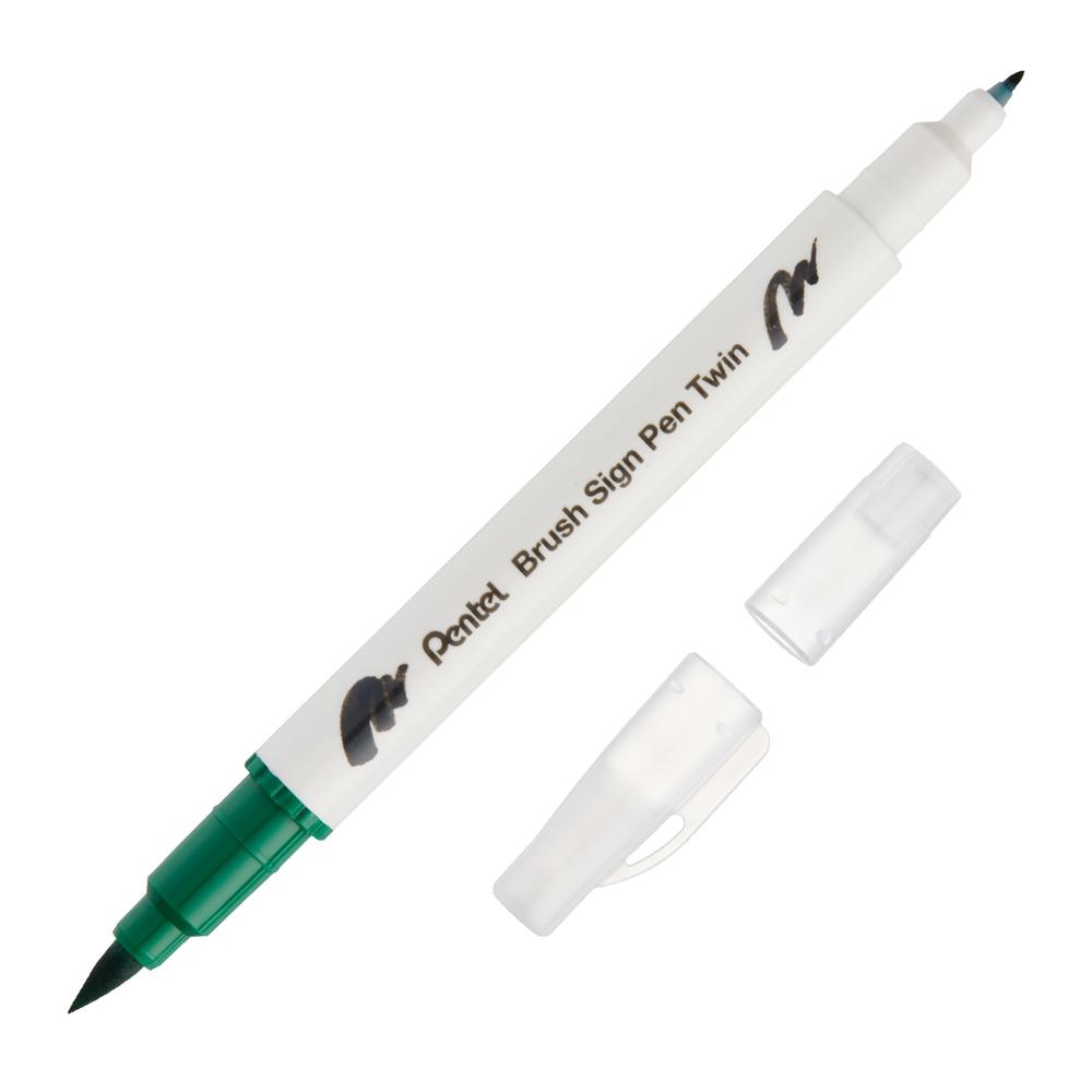 Bộ 12 Bút Lông Màu Nước 2 Đầu - Brush Sign Pen Twin - Pentel Art SESW30C-12E