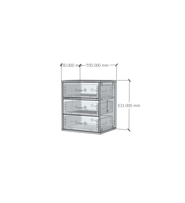 HAPPY FURNITURE , ZACY - Tủ lưu trữ 3 ngăn kéo , THK_214 , 55cm x 45cm x 63cm DxRxC, Sản phẩm phổ thông