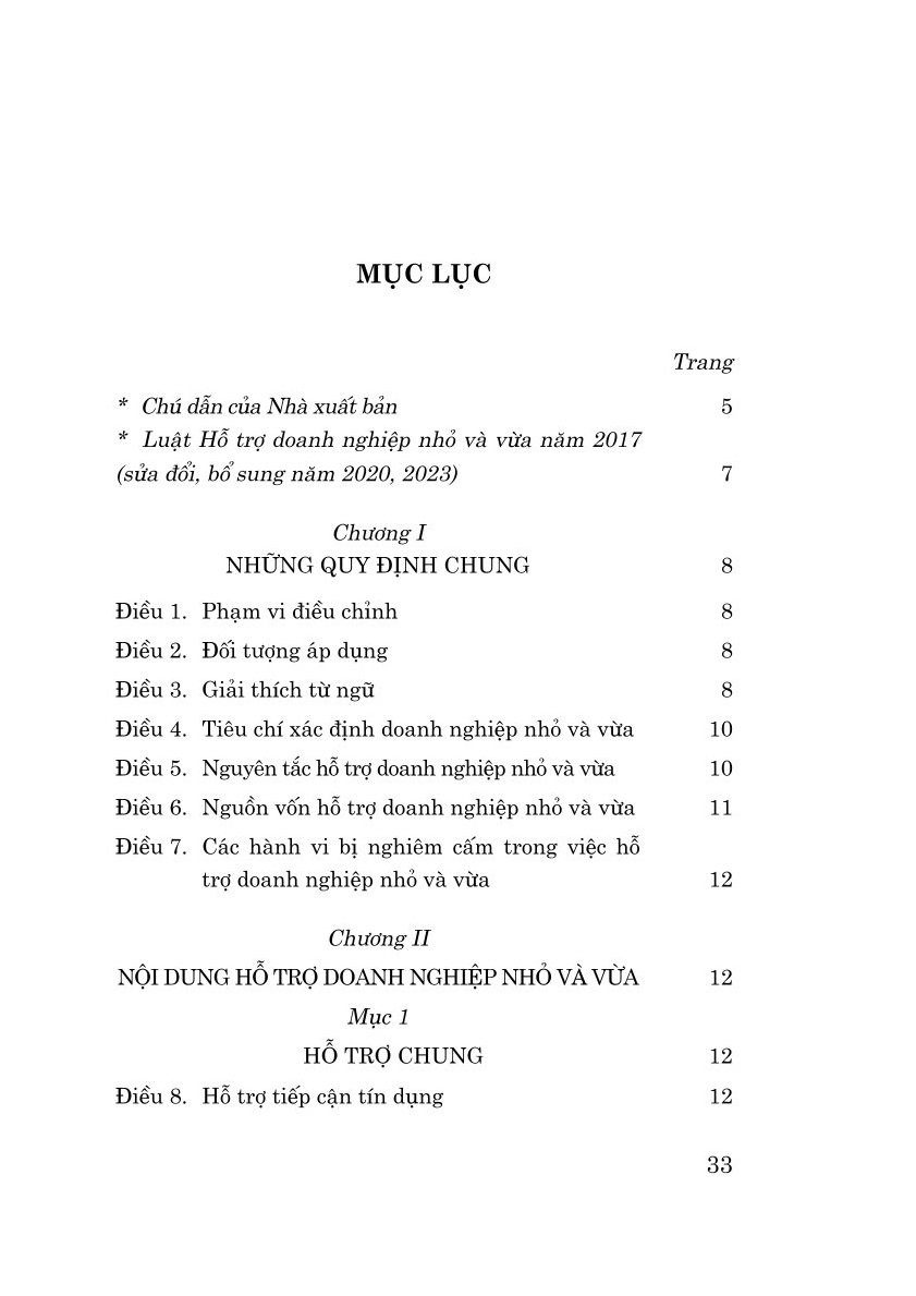 Luật hỗ trợ doanh nghiệp nhỏ và vừa năm 2017 (sửa đổi, bổ sung năm 2020, 2023)