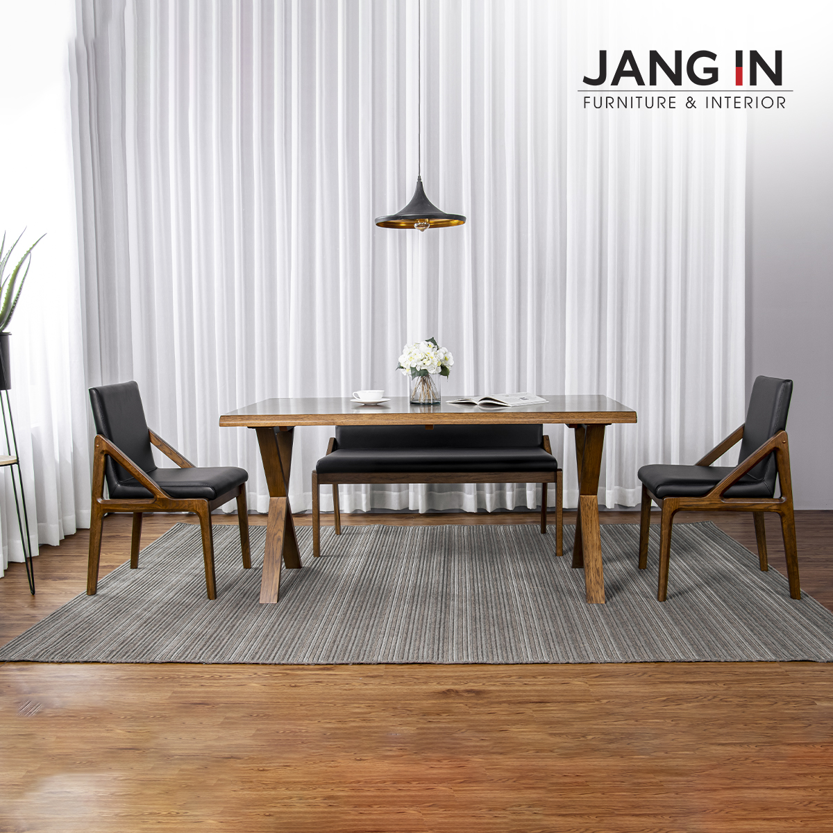 Bộ Bàn Ăn Forest 4 Chỗ Ghế 2 + Ghế Dài Jang In