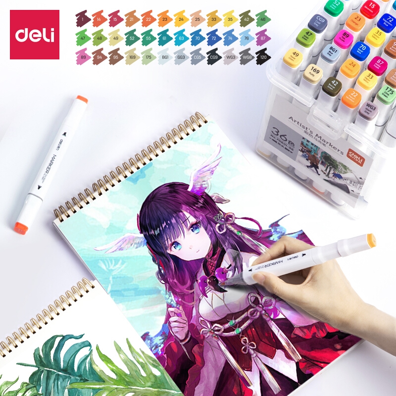Bút Màu Marker Hai Đầu Cao Cấp Deli 70801