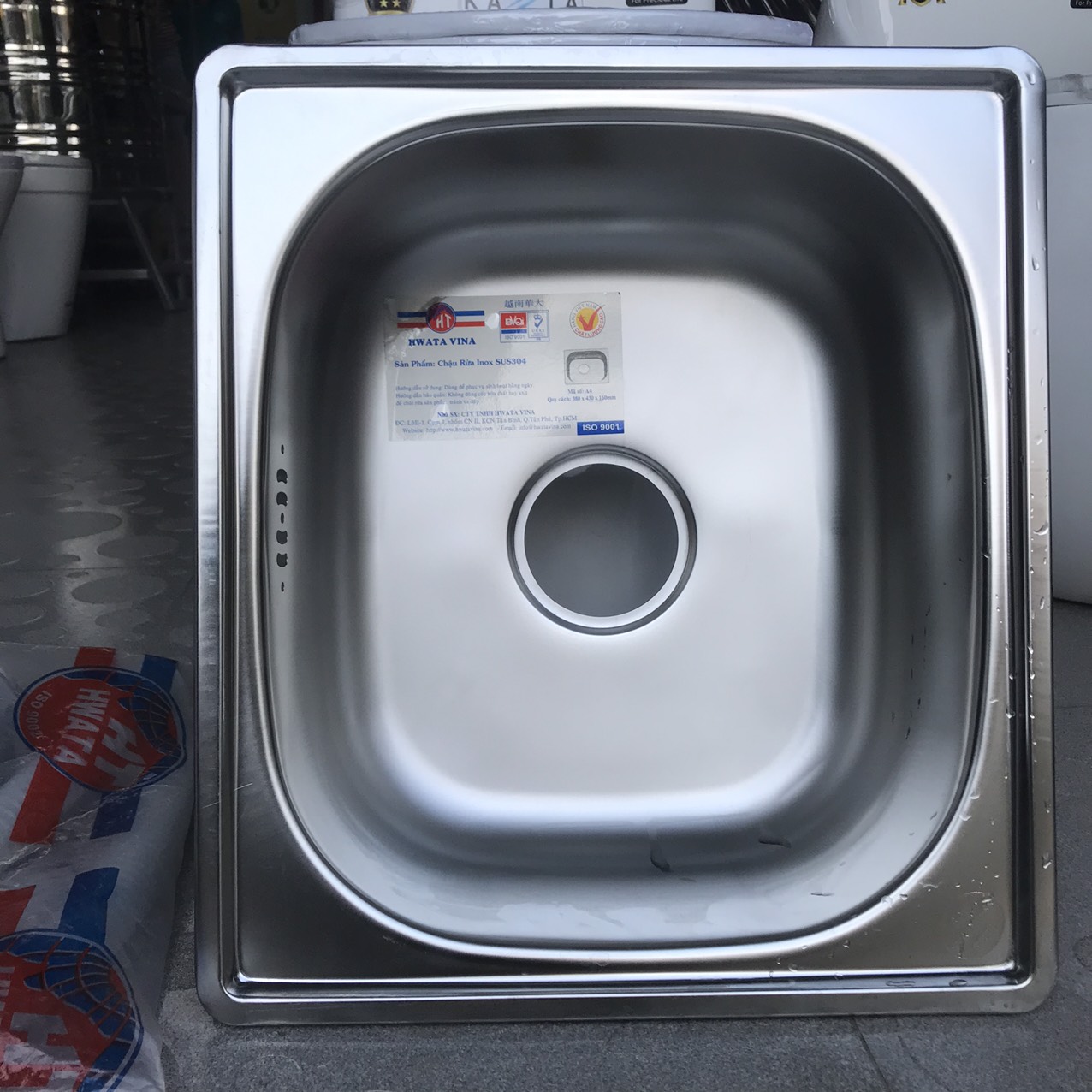 Chậu Rửa Chén Bát HWATA A4 A6 INOX SUS304 - Loại 1 hộc kèm xi phông