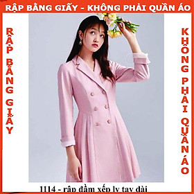 Rập đầm xếp ly tay dài mã 1114 - giấy A0 (BẢN VẼ)