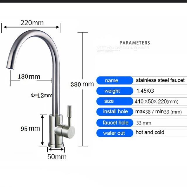 Vòi chậu rửa bát nóng, lạnh Inox sus 304 cắm chậu+2 Dây cấp