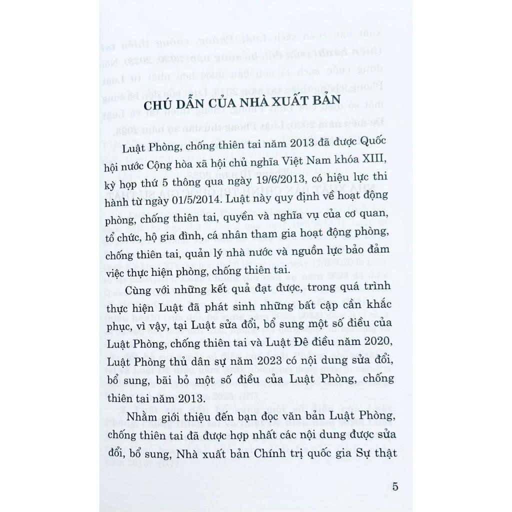 Sách - Luật Phòng, Chống Thiên Tai (Hiện Hành) (Sửa Đổi, Bổ Sung Năm 2020, 2023) - NXB Chính Trị Quốc Gia