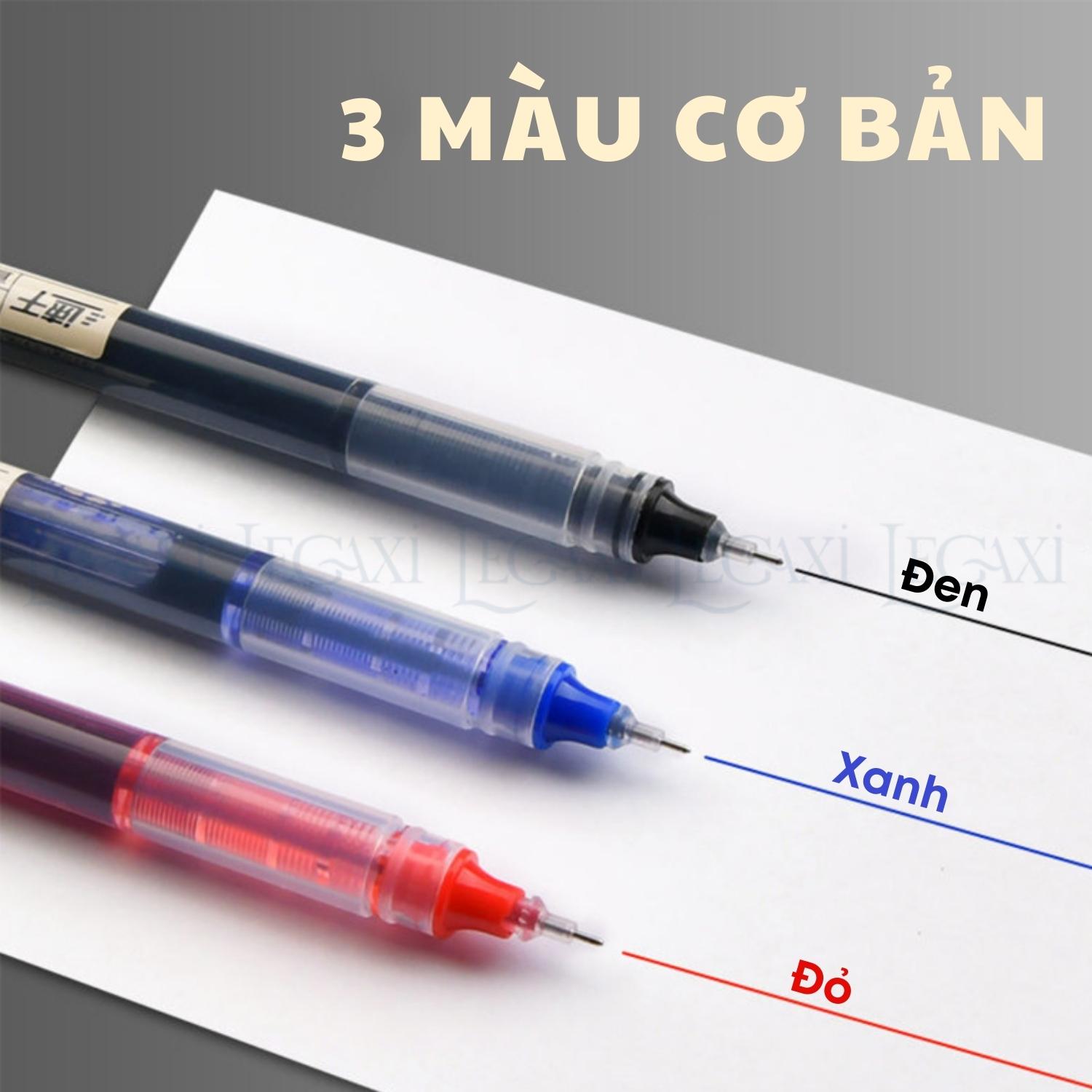 Bút gel viết mượt dạng lỏng mực xanh đỏ đen mực đều văn phòng luyện chữ học tập ngòi nhỏ gọn 0.5mm Legaxi