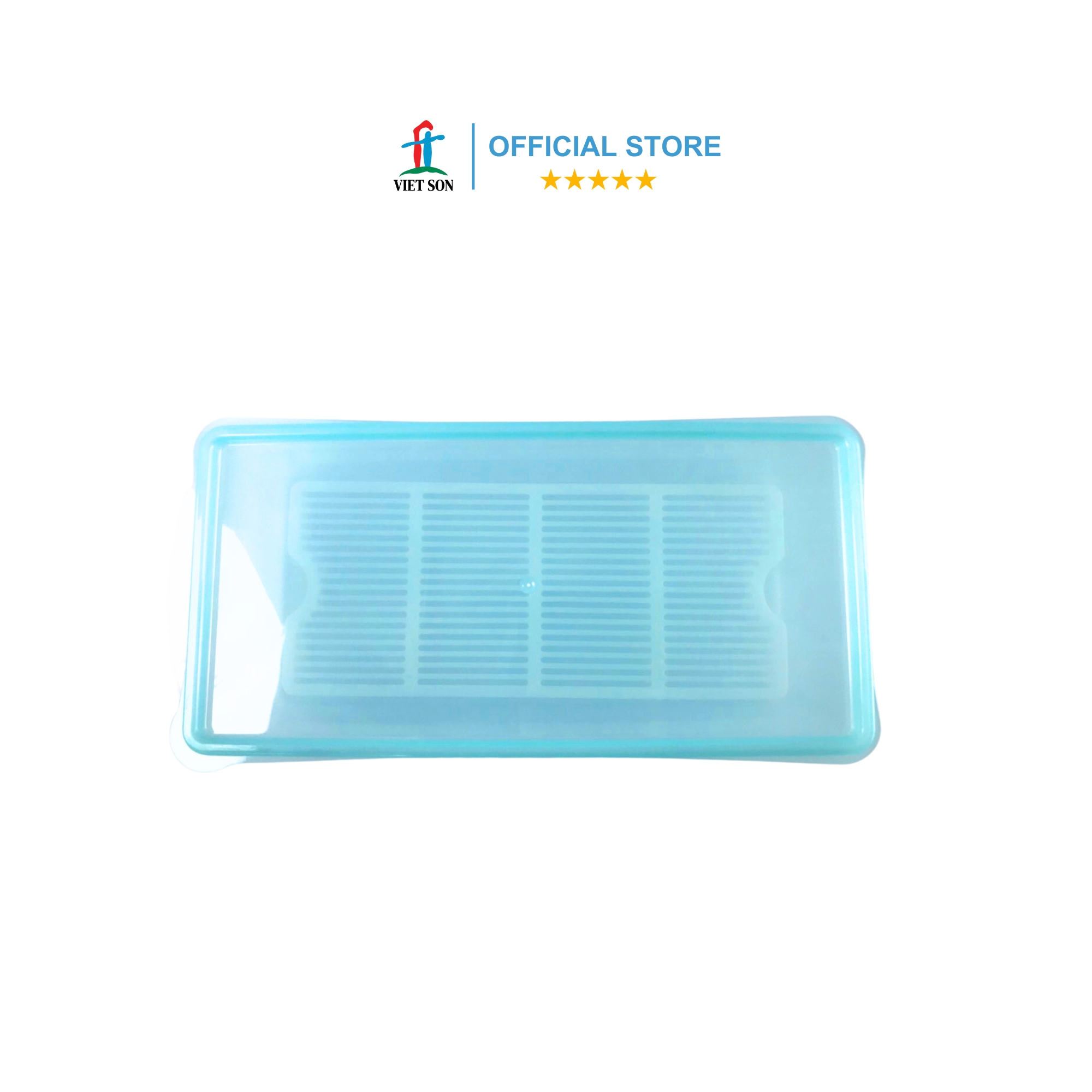 Hộp Nhựa Thực Phẩm Chữ Nhật Nắp Kín Có Khay Ráo Nước Việt Son 1.5L