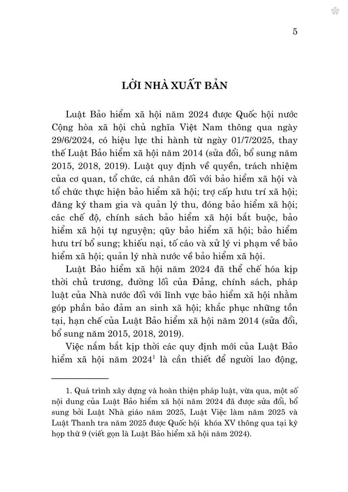 Tìm hiểu Luật bảo hiểm xã hội năm 2024 - bản in 2025