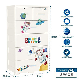 [Qui Phúc] Tủ Nhựa 5 Tầng AE - Tủ Đựng Đồ Đa Năng, Chịu Tải 80kg, Kích Thước Lớn