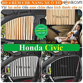 Rèm vải che chắn nắng xe ô tô Honda Civic Cao Cấp gắn nam châm keo 3M