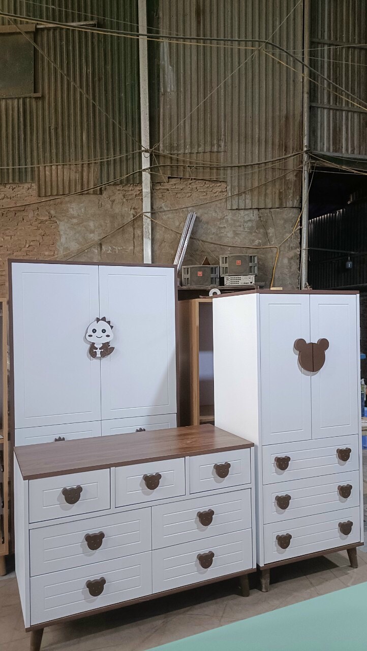 Tủ trẻ em, tủ đựng đồ cho bé gỗ MDF phủ melamine thương hiệu HUCHU