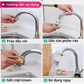Đầu vòi lọc nước rửa bát tăng áp xoay 360 có thể kéo dài chống bắn nước ra ngoài - Hàng chính hãng