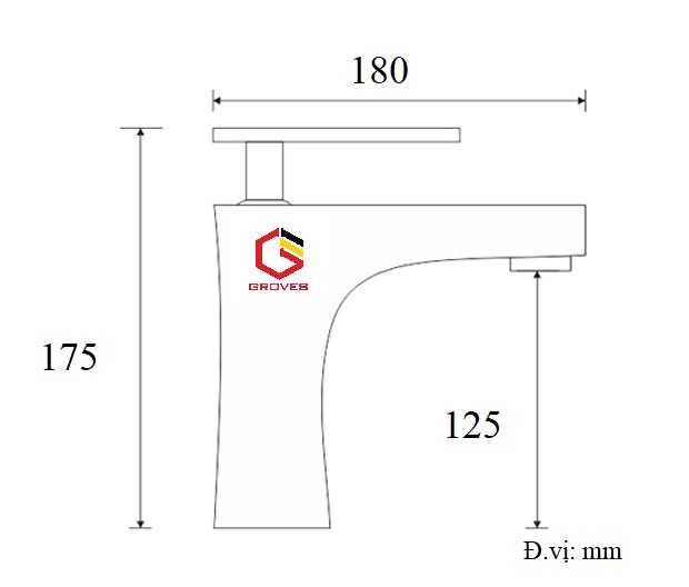 Vòi rửa mặt đen ánh vàng GR4607DB