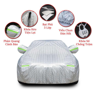 Bạt Phủ Xe Ô Tô Mazda 2, Mazda 3, Mazda 6, CX5, CX8, CX9, BT50 Bạt phủ xe tráng nhôm 3 lớp, bạt phủ vải 