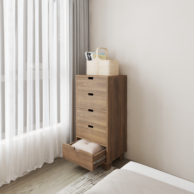 HAPPY FURNITURE , ALVA - Tủ lưu trữ 5 ngăn kéo , THK_229 , 50cm x 45cm x 110cm DxRxC