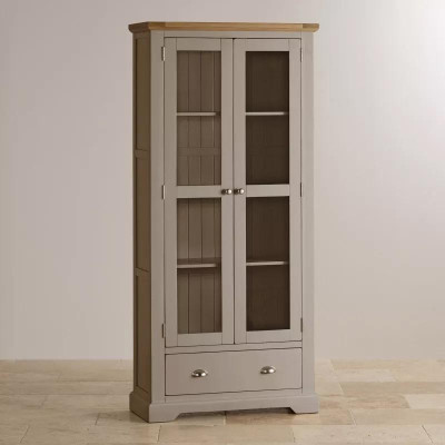 Tủ Trưng Bày 2 Cánh Kính St.Ives Gỗ Sồi Ibie LSD2STIO - Xám (90 x 42 cm)