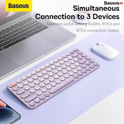 Bàn phím không dây Baseus K01A Wireless Tri-Mode Keyboard B00955503413-00- Hàng chính hãng