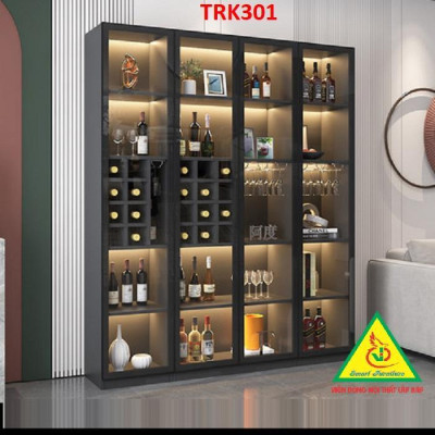 Tủ rượu gỗ MDF cánh kính TRK301B - Nội thất lắp ráp Viễn Đông ADV