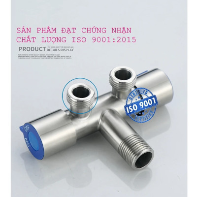 Van nước KG45 2cổng xả có khóa riêng biệt dạng vòi chia nước, đường kính van 20mm, chất liệu inox304 - Hàng chính hãng