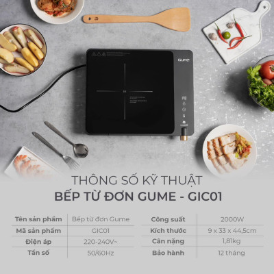 Bếp từ đơn GUME GIC LITE-01 Hàng chính hãng