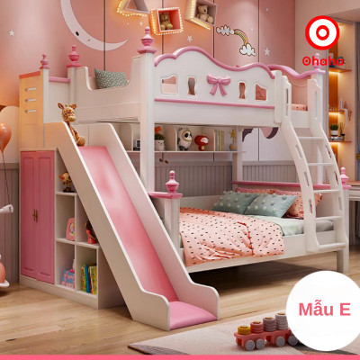 [Miễn phí lắp đặt & vận chuyển] Giường tầng trẻ em thông minh cao cấp 3 tầng có cầu trượt Ohaha - GTCC032