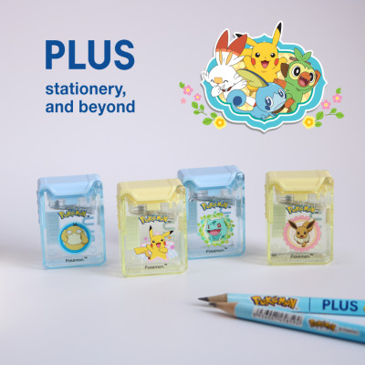 Chuốt bút chì Pokemon, thương hiệu PLUS Nhật Bản, Chất liệu cao cấp, Giao họa tiết ngẫu nhiên