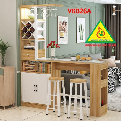 Quầy bar mini kết hợp tủ rượu VKB26A ( không kèm ghế) - Nội thất lắp ráp Viendong Adv