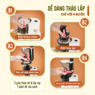 Máy Ép Chậm Trái Cây Nubel NB425 - 500ML, 500W - Ép Kiệt Bã, Giữ Trọn Dinh Dưỡng hàng chính hãng