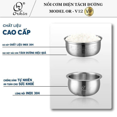 Nồi cơm điện tử tách đường Thái Lan OR-V12 dung tích 1.2L công suất 500W - Hàng chính hãng