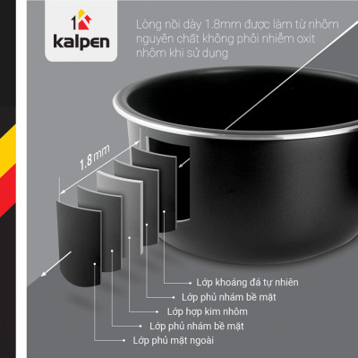NỒI CƠM ĐIỆN Ủ ẤM 3D KALPEN R2 DUNG TÍCH 3L HÀNG CHÍNH HÃNG