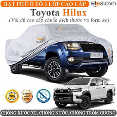 Bạt trùm che phủ xe ô tô Toyota Cao Cấp 3 Lớp Chống Nắng Nóng Chống Nước Chống xước