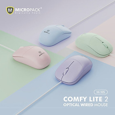 Chuột Có Dây MicroPack COMFY MINI 2 M-105 Hình Dạng Đa Sắc Màu Dễ Dàng Kết Nối Máy Tính Của Bạn Qua Cáp USB Hàng Chính Hãng