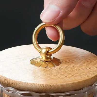 Hộp Đựng Thực Phẩm Có Thìa, Bảo Quản Nhà Bếp, Nắp Gỗ Bền Chống Ẩm, Nắp Thủy Tinh Kín Khí - Hộp Hạt Cà Phê Đậu - HÀNG CHÍNH HÃNG MINIIN