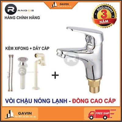 Bộ vòi chậu lavabo 1 lỗ Rangos RG-01V1
